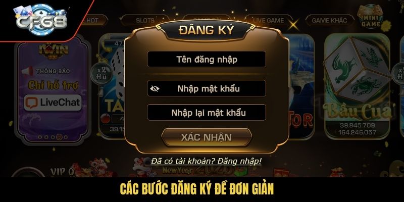 Các bước đăng ký đề đơn giản